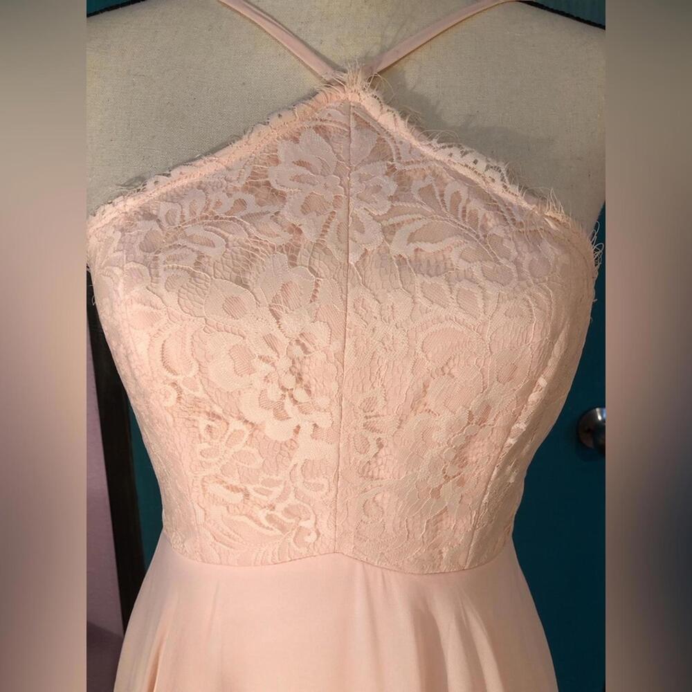 Lulu's Everlasting Enchantment Light Peach Pink Lace Maxi Formal Dress Size XS - Picture 9 of 9